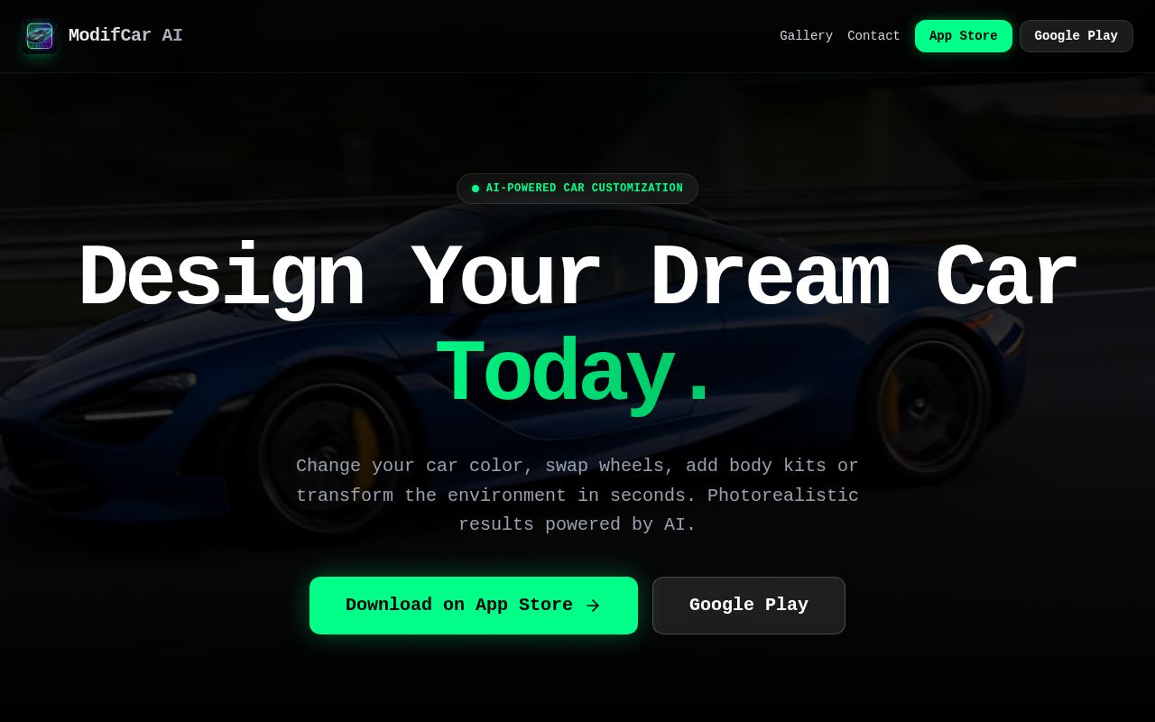 ModifCar AI website